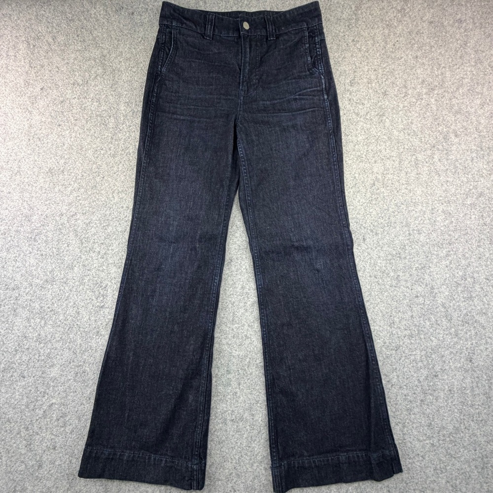 J.Crew Womens Dark Wash High Rise Flare Jeans Size 28 Indigo Stretch Denim